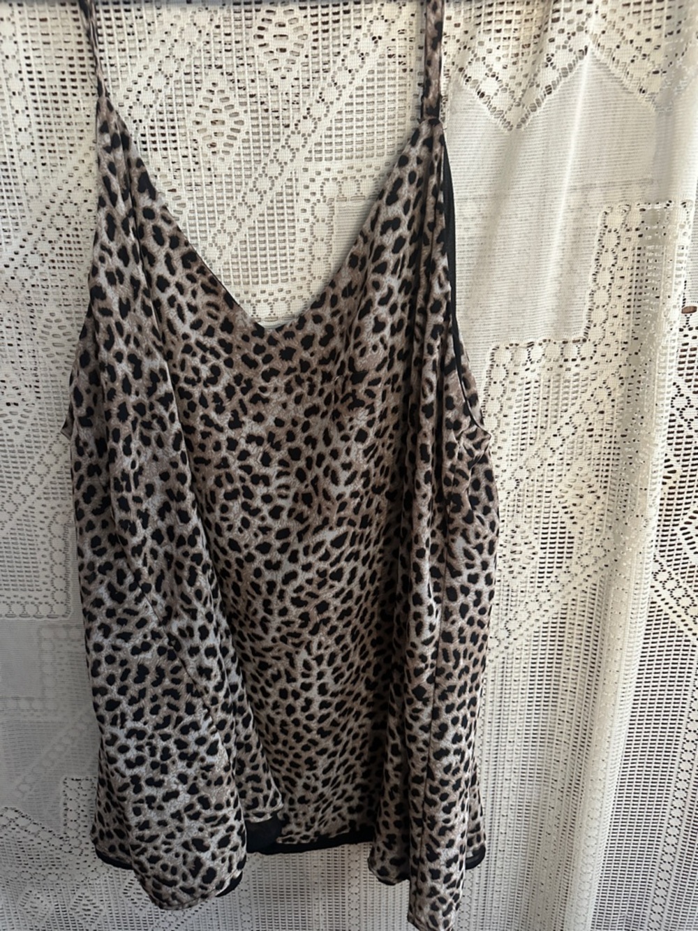 torrid Leopard Print Satin Tank Top in Brown and Black